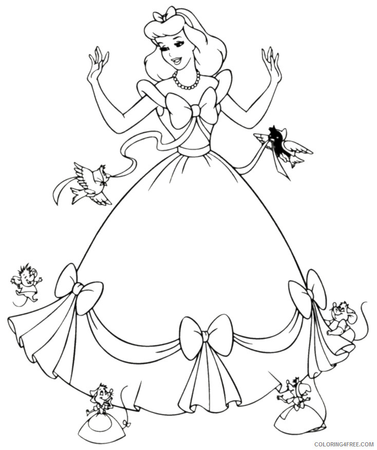 Cinderella Coloring Pages Cartoons Cinderella Disney Printable 2020 1770 Coloring4free