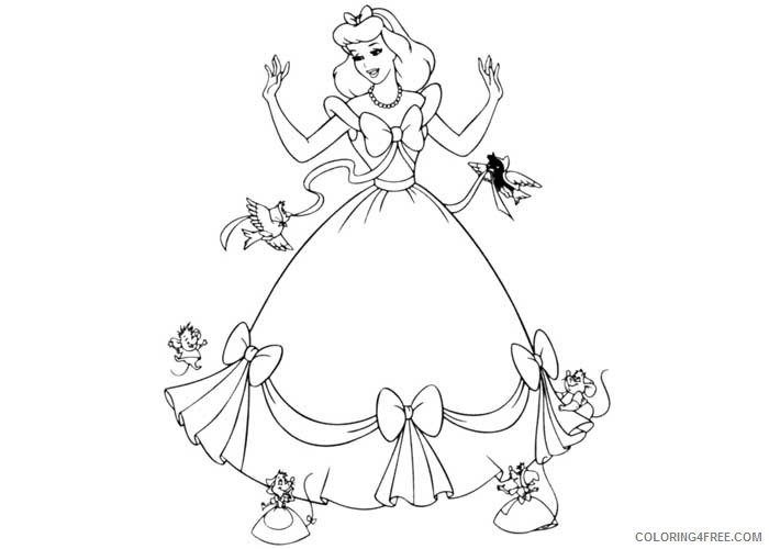 Cinderella Coloring Pages Cartoons Princess Cinderella 2 Printable 2020 1788 Coloring4free