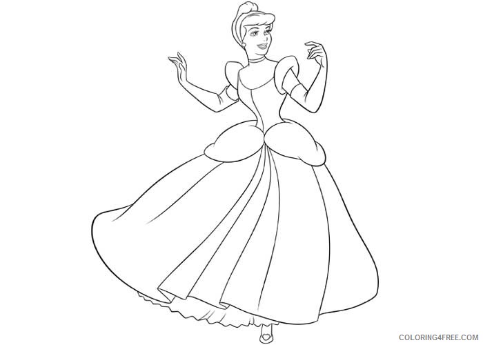 Cinderella Coloring Pages Cartoons Princess Cinderella 3 Printable 2020 1789 Coloring4free