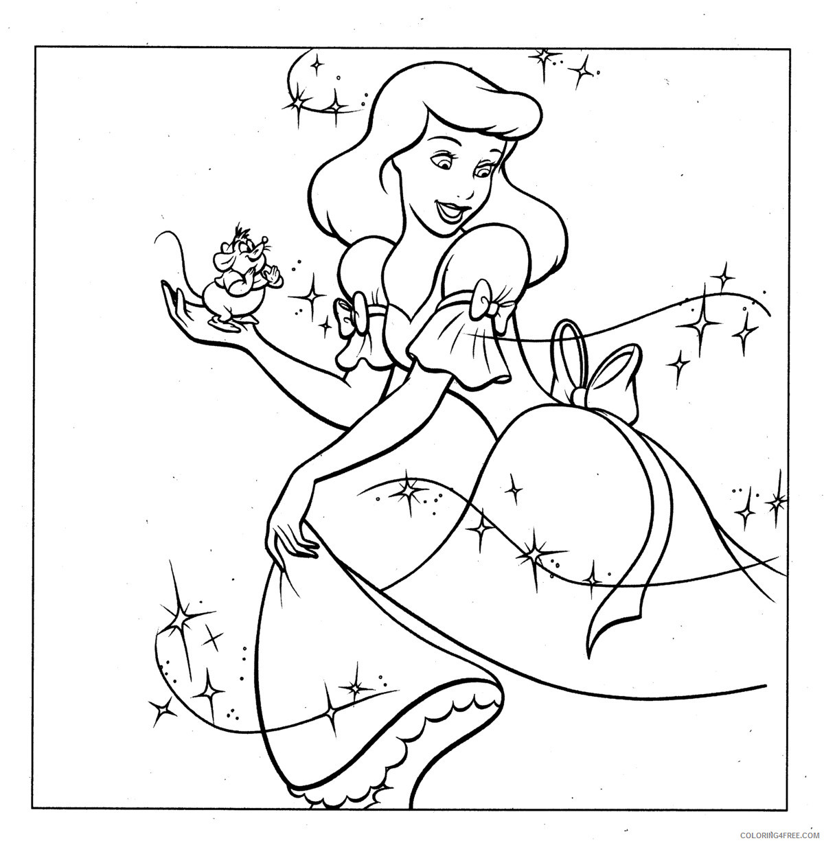 Cinderella Coloring Pages Cartoons Print Princess Cinderella Printable 2020 1796 Coloring4free