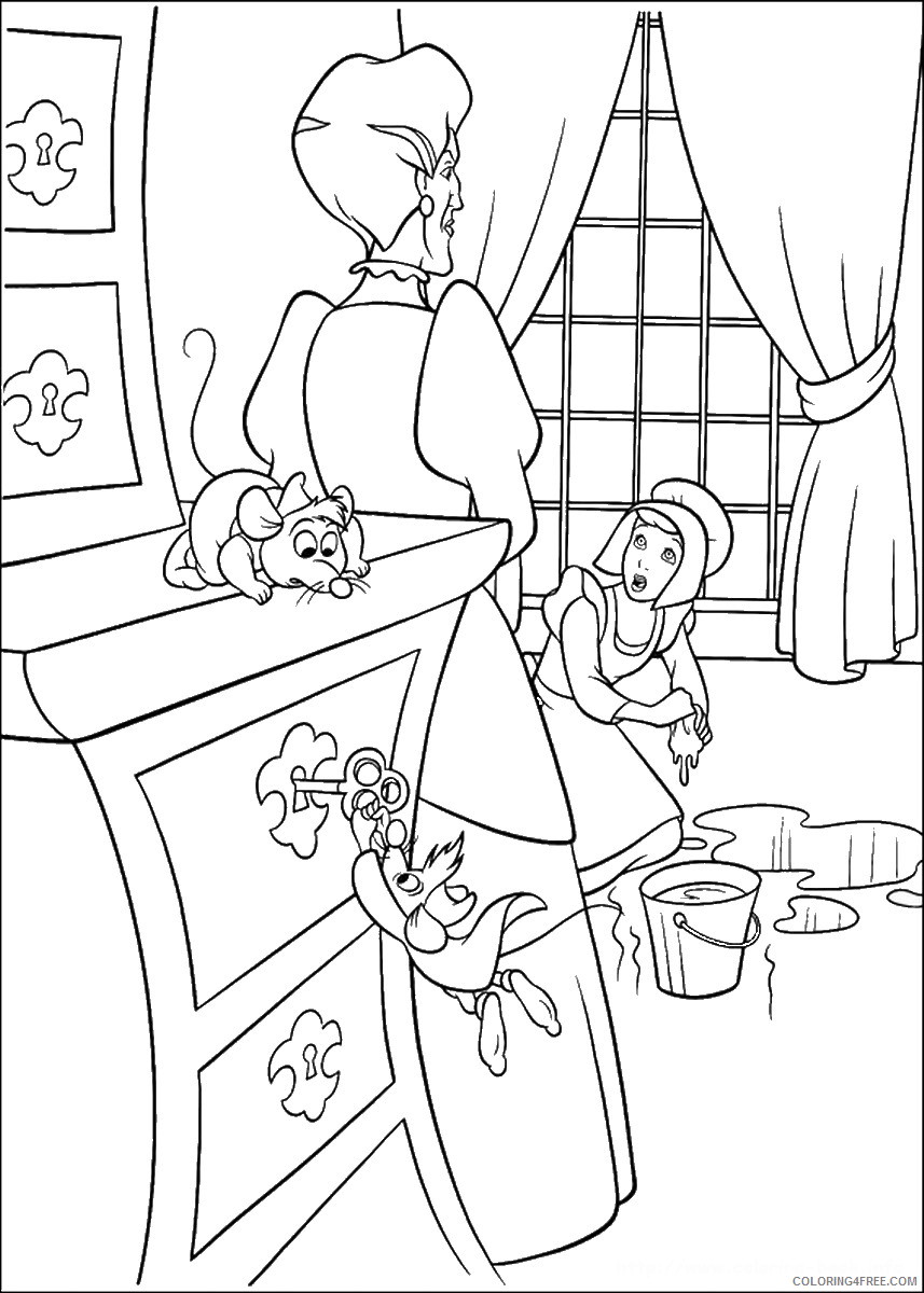 Cinderella Coloring Pages Cartoons cinderella_cl_051 Printable 2020 1709 Coloring4free