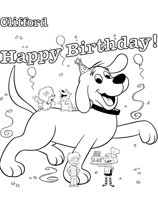 Clifford the Big Red Dog Coloring Pages Cartoons clifford 16 Printable 2020 1814 Coloring4free