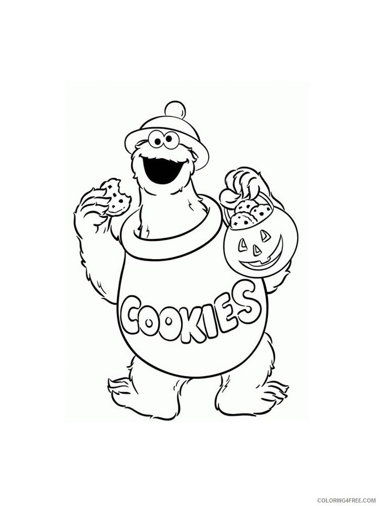 Cookie Monster Coloring Pages Cartoons Cookie Monster 1 Printable 2020 1844 Coloring4free