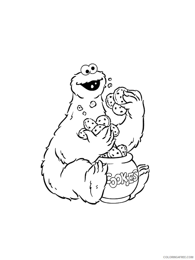 Cookie Monster Coloring Pages Cartoons Cookie Monster 11 Printable 2020 1845 Coloring4free