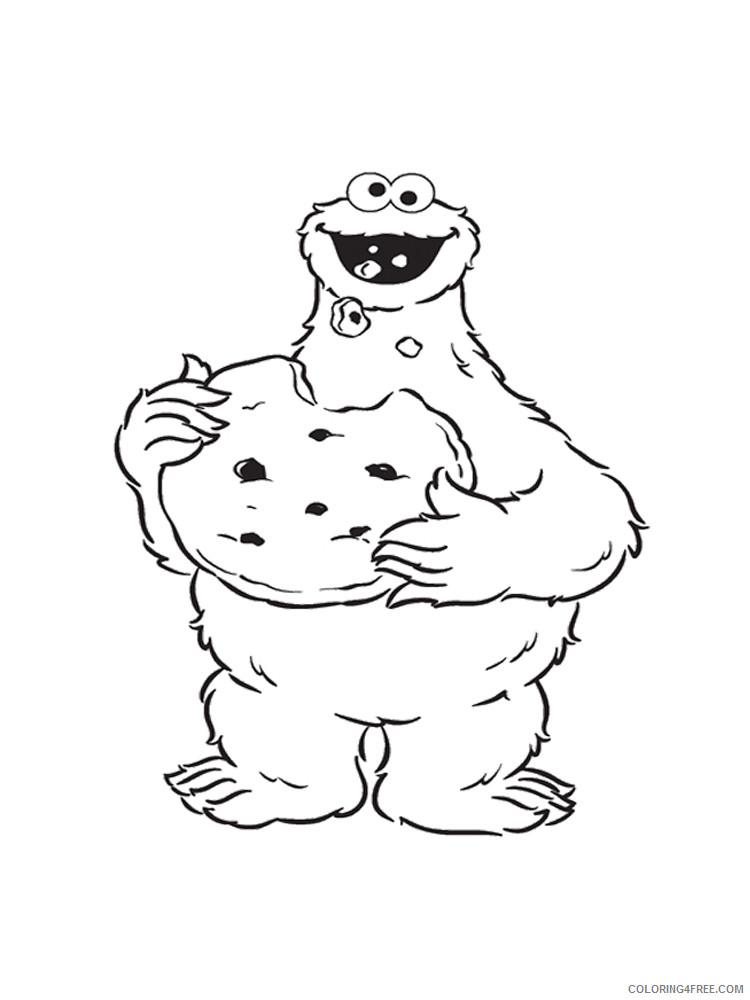 Cookie Monster Coloring Pages Cartoons Cookie Monster 12 Printable 2020 1846 Coloring4free