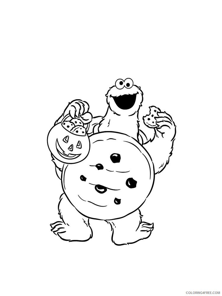 Cookie Monster Coloring Pages Cartoons Cookie Monster 14 Printable 2020 1847 Coloring4free