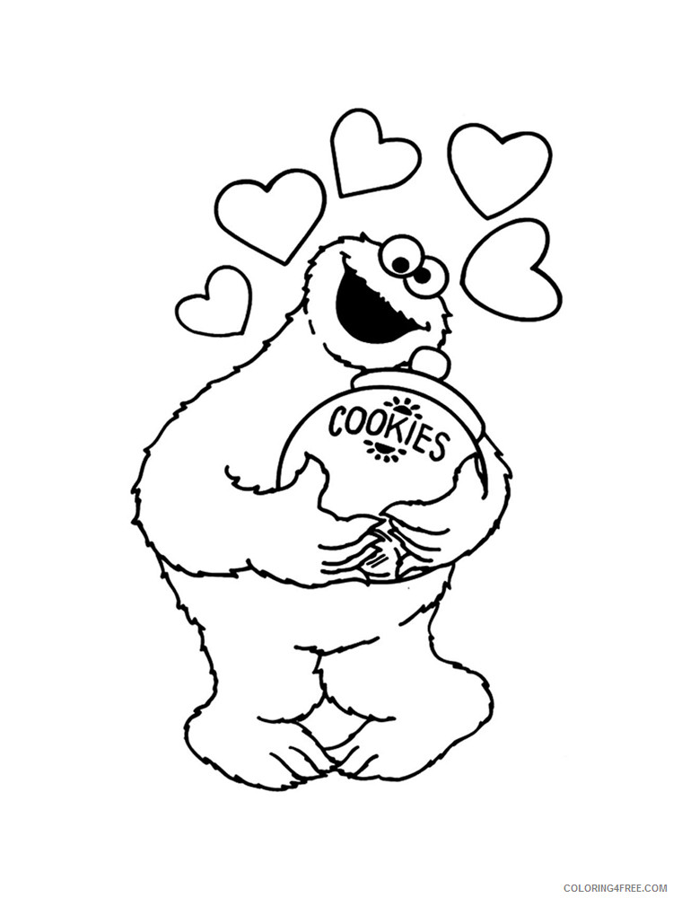 Cookie Monster Coloring Pages Cartoons Cookie Monster 3 Printable 2020 1849 Coloring4free