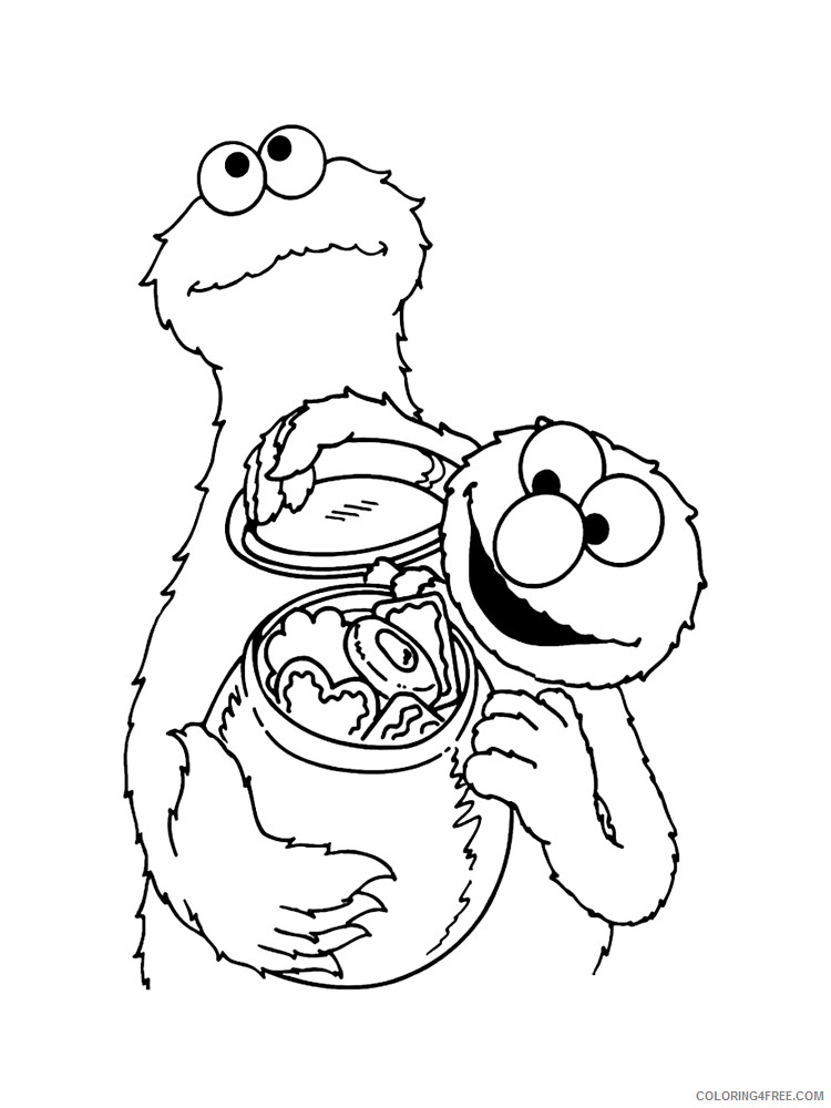 Cookie Monster Coloring Pages Cartoons Cookie Monster 4 Printable 2020 1850 Coloring4free