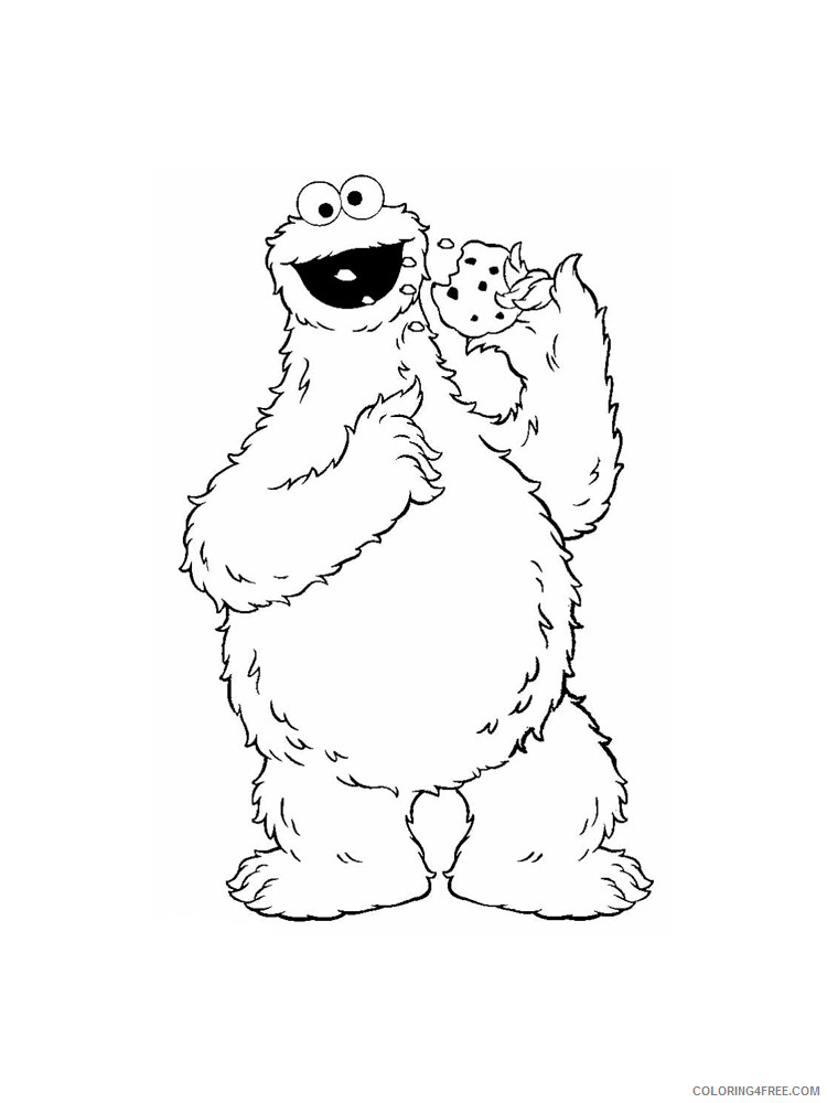 Cookie Monster Coloring Pages Cartoons Cookie Monster 9 Printable 2020 1853 Coloring4free