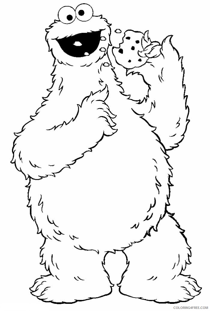Cookie Monster Coloring Pages Cartoons Cookie Monster Printable 2020 1842 Coloring4free