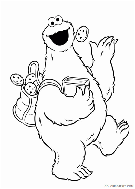 Cookie Monster Coloring Pages Cartoons Free Cookie Monster Printable 2020 1857 Coloring4free