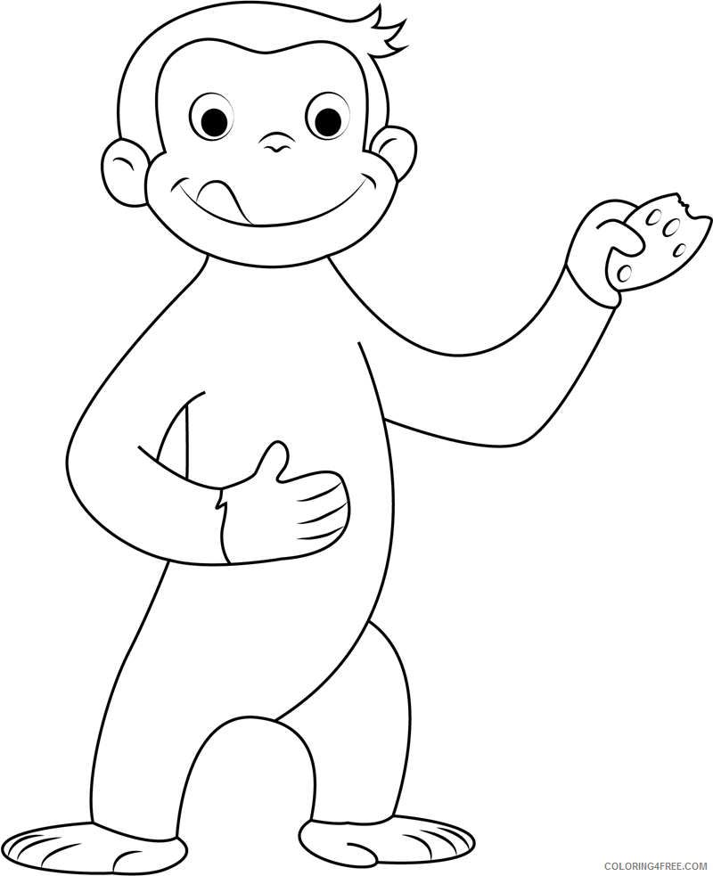 Curious George Coloring Pages Cartoons Curious George Cookie Printable 2020 1916 Coloring4free