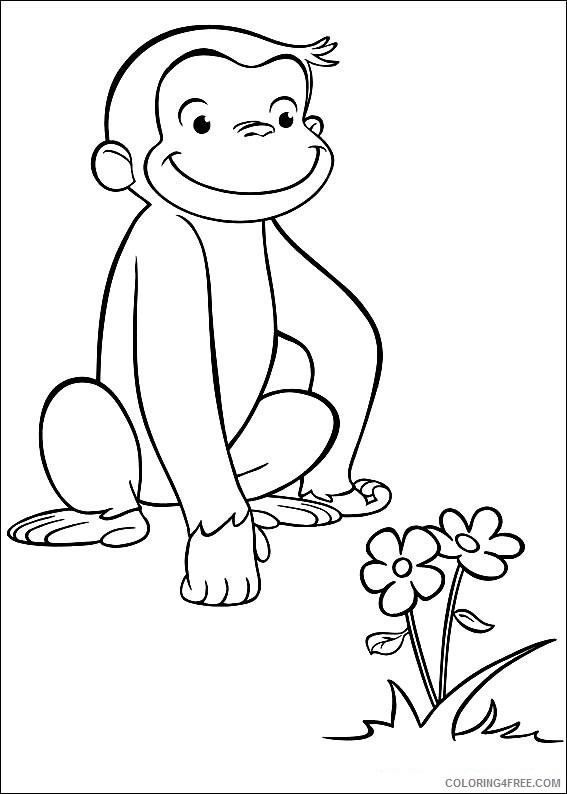 Curious George Coloring Pages Cartoons Curious George Flowers Printable 2020 1918 Coloring4free
