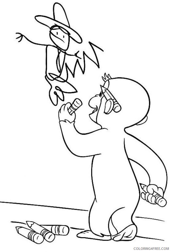 Curious George Coloring Pages Cartoons Curious George Free Printable 2020 1931 Coloring4free