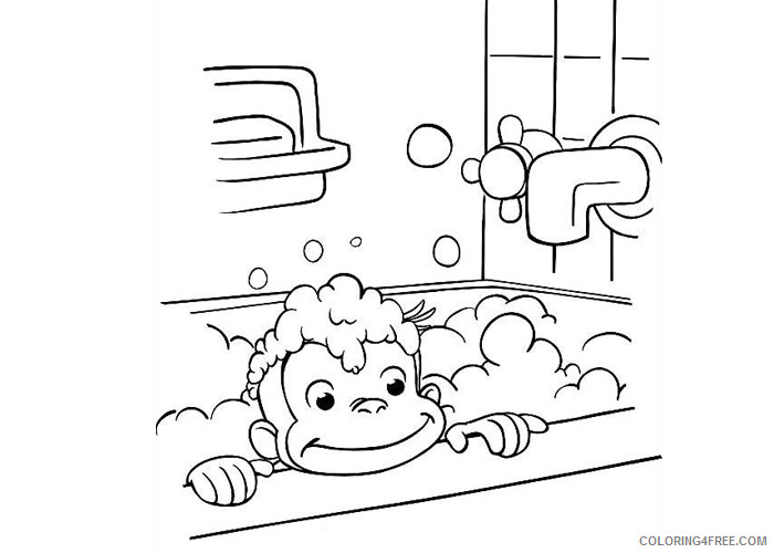 Curious George Coloring Pages Cartoons Curious George face Printable 2020 1943 Coloring4free