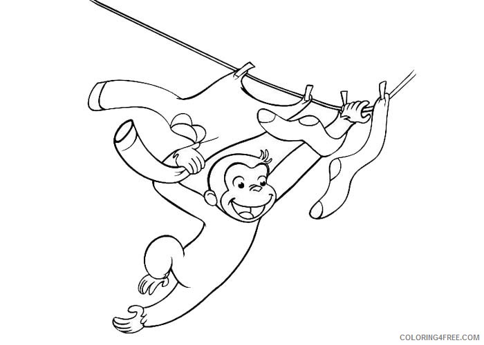 Curious George Coloring Pages Cartoons Curious George monkey Printable 2020 1944 Coloring4free