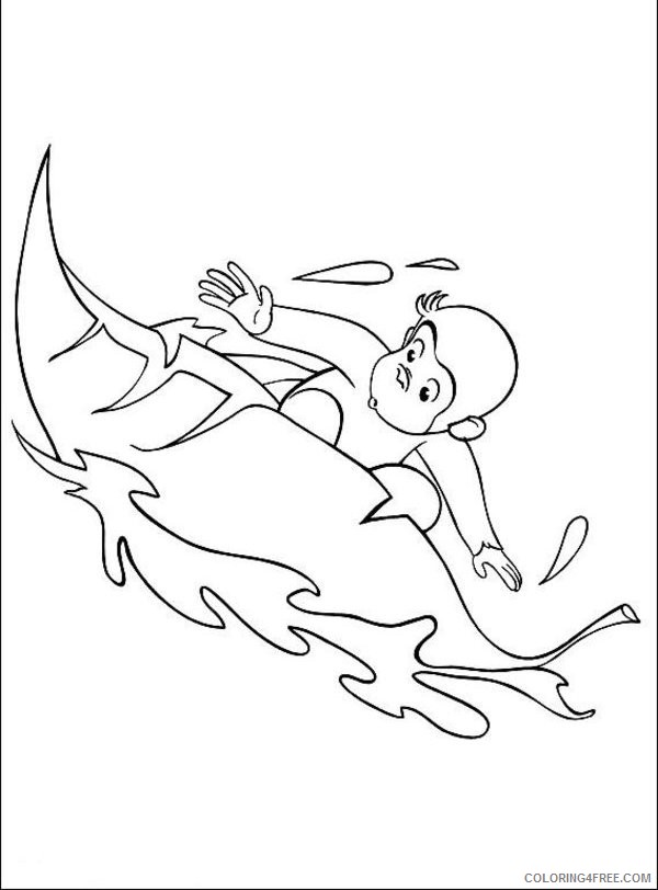 Curious George Coloring Pages Cartoons Curious Georges Printable 2020 1936 Coloring4free