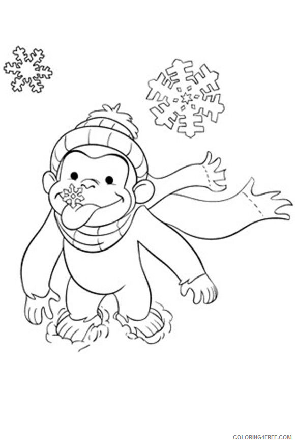 Curious George Coloring Pages Cartoons Free Curious George 2 Printable 2020 1952 Coloring4free