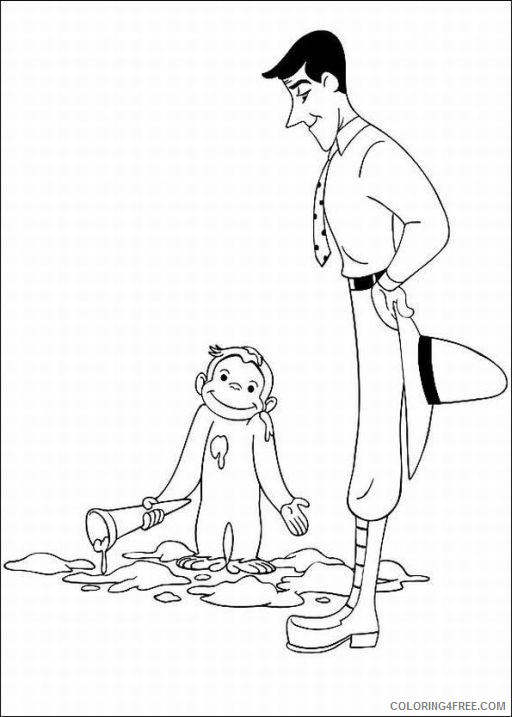 Curious George Coloring Pages Cartoons Free Curious George Printable 2020 1954 Coloring4free