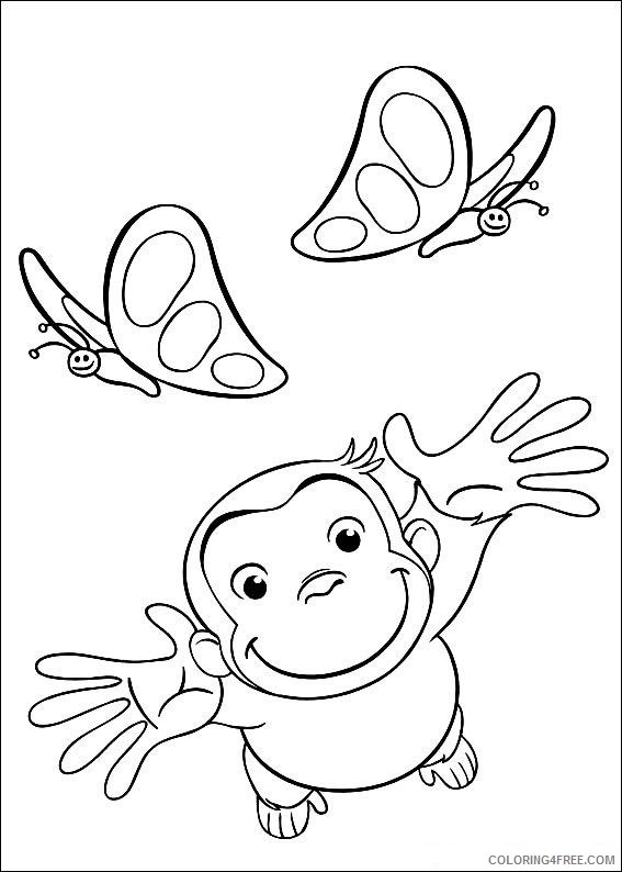 Curious George Coloring Pages Cartoons Free Curious George Printable 2020 1957 Coloring4free