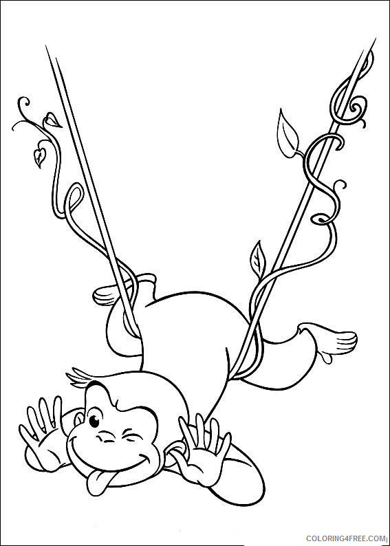 Curious George Coloring Pages Cartoons Printable Curious George Printable 2020 1958 Coloring4free