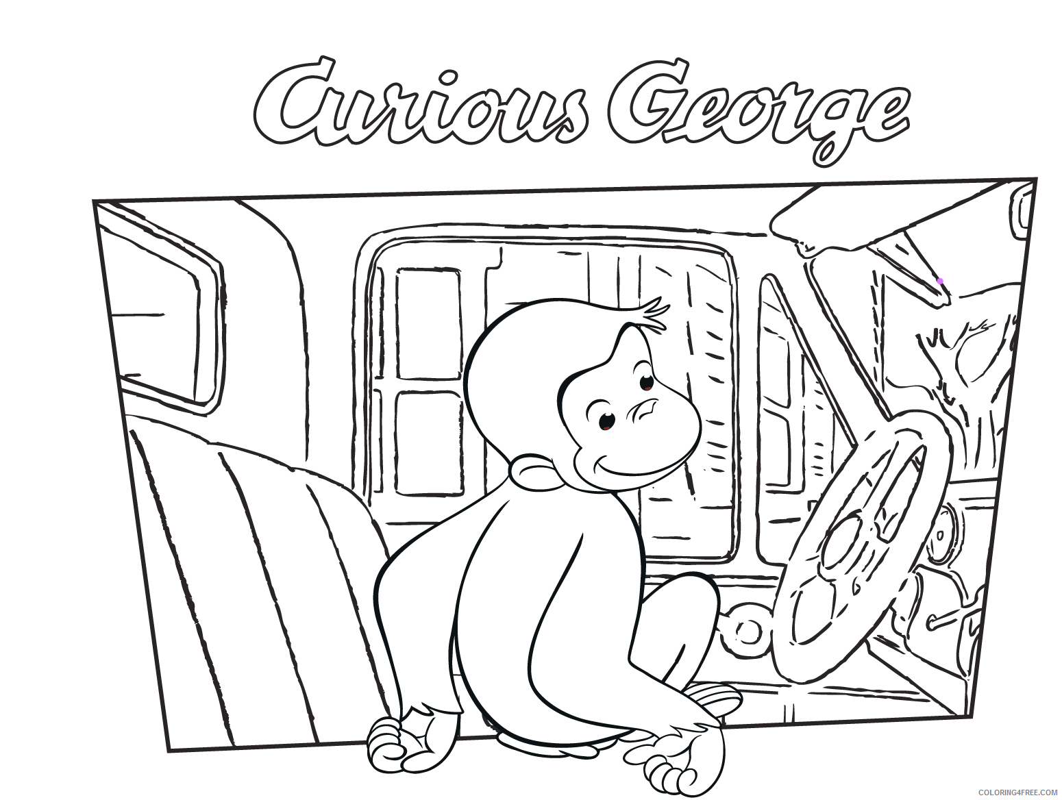 Curious George Coloring Pages Cartoons Printable Curious George Printable 2020 1960 Coloring4free