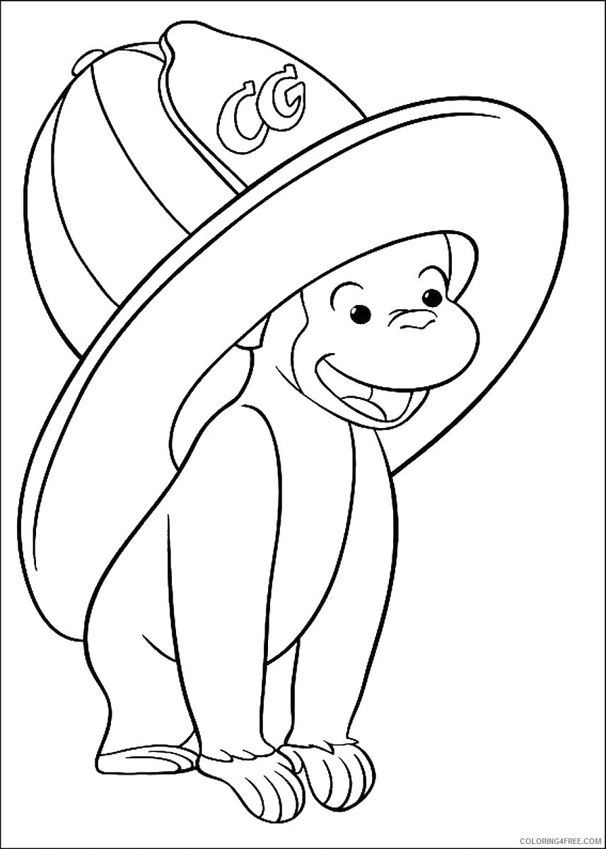 Curious George Coloring Pages Cartoons curious_george_cl05 Printable 2020 1874 Coloring4free