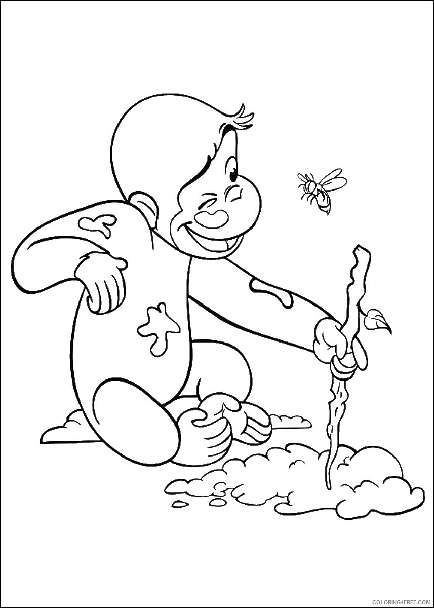 Curious George Coloring Pages Cartoons curious_george_cl06 Printable 2020 1875 Coloring4free