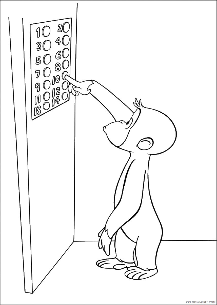 Curious George Coloring Pages Cartoons curious_george_cl24 Printable 2020 1890 Coloring4free