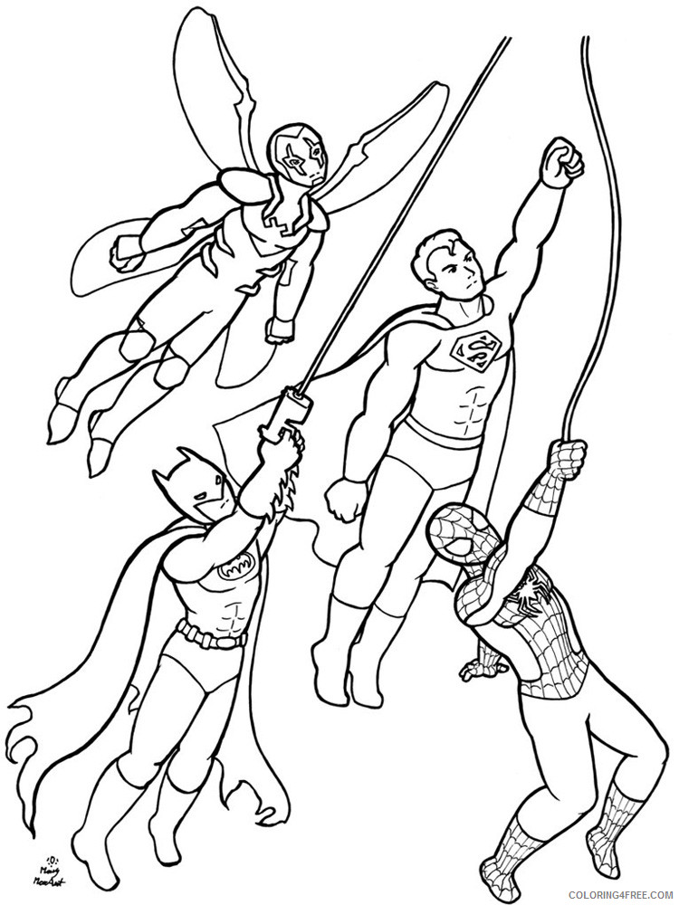 DC Super Hero Coloring Pages Superheroes Printable 2020 Coloring4free