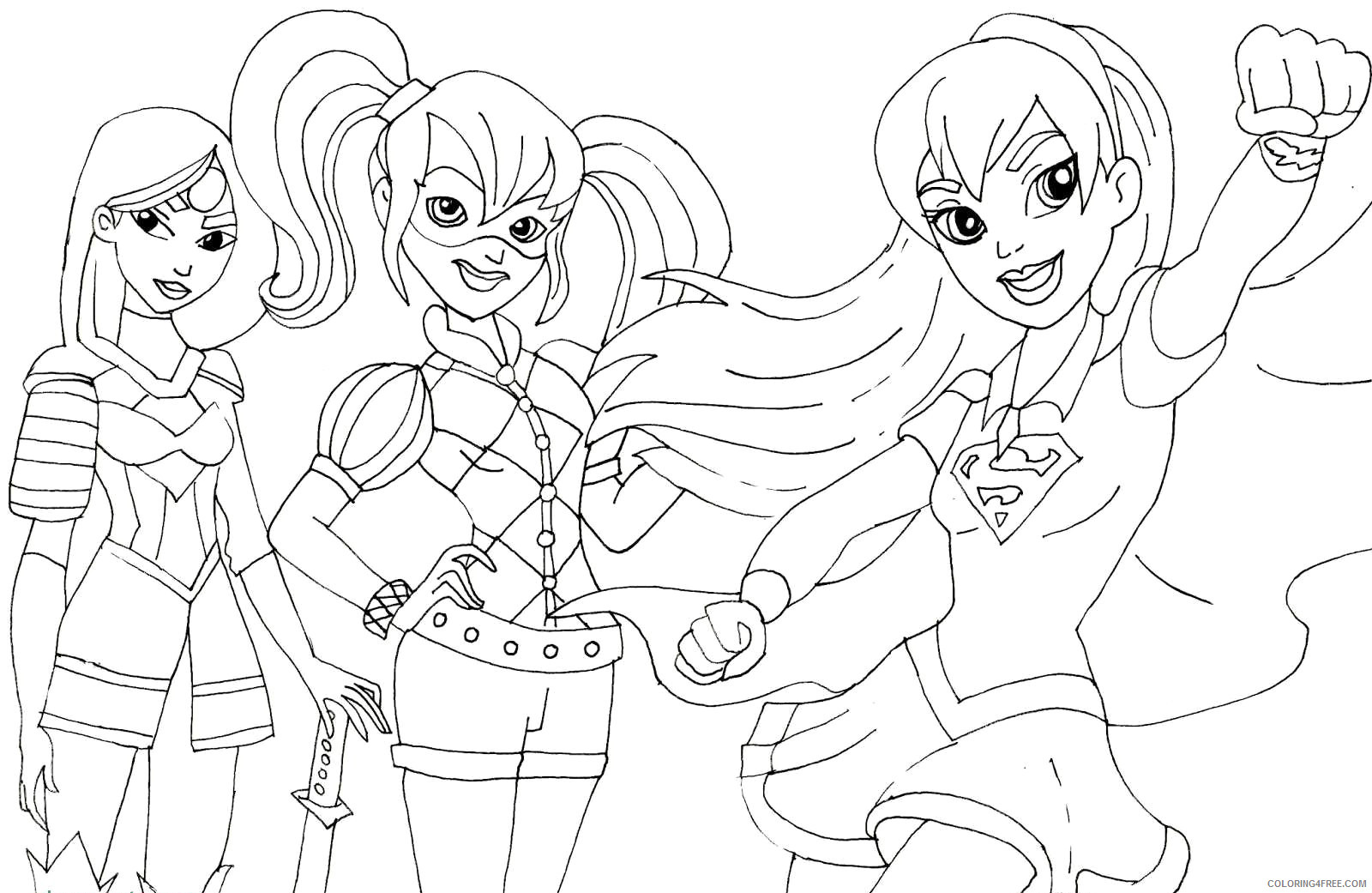 DC Super Hero Girls Coloring Pages Superheroes Printable 2020 Coloring4free