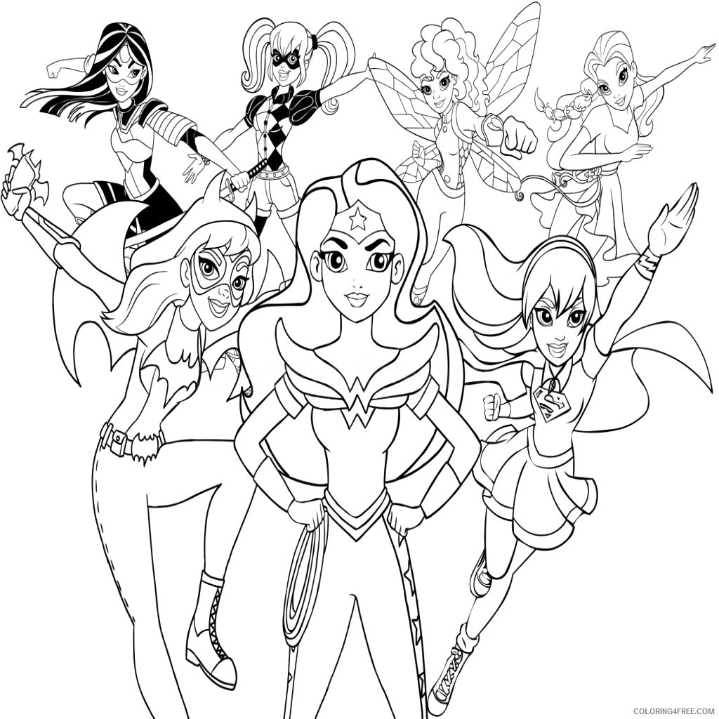 DC Super Hero Girls Coloring Pages Superheroes Printable 2020