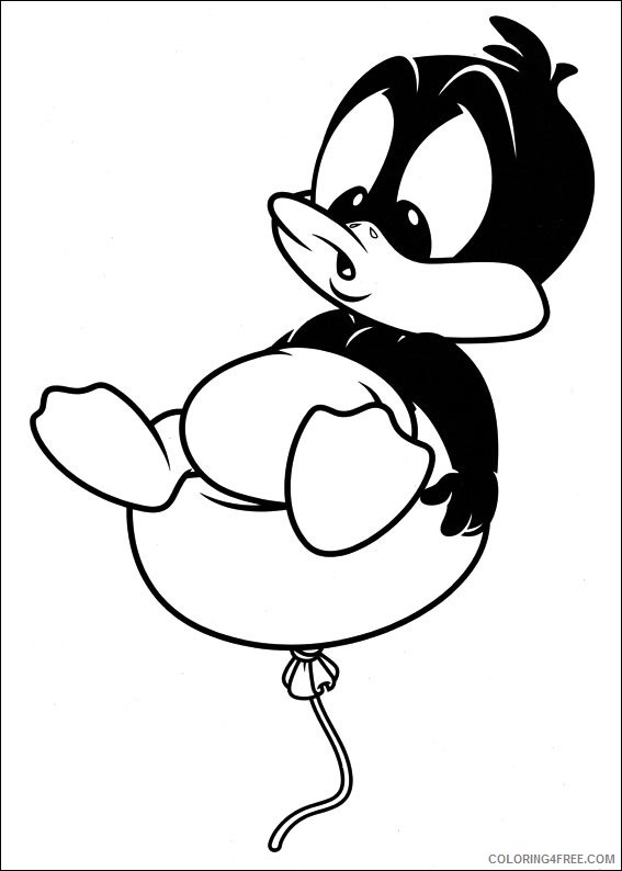 Daffy Duck Coloring Pages Cartoons 1533778030_baby daffy on balloon a4 Printable 2020 1972 Coloring4free