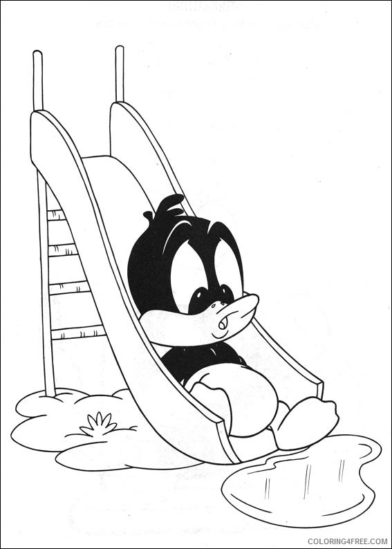Daffy Duck Coloring Pages Cartoons 1533779771_baby daffy sliding a4 Printable 2020 1973 Coloring4free