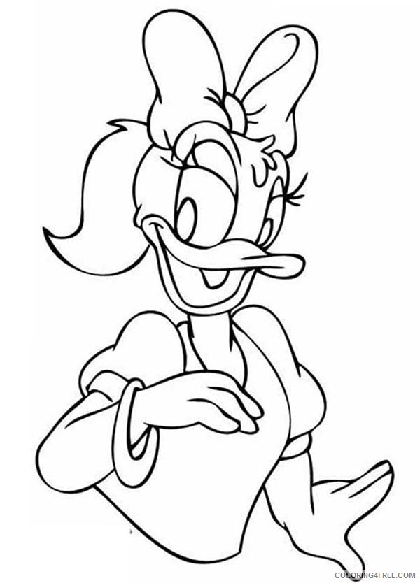 Daisy Duck Coloring Pages Cartoons Daisy Duck Has Long Beautiful Hair Printable 2020 2005 Coloring4free