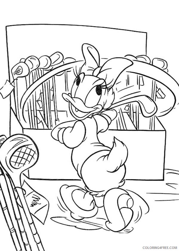 Daisy Duck Coloring Pages Cartoons Daisy Duck Swing Golf Stick Printable 2020 2012 Coloring4free