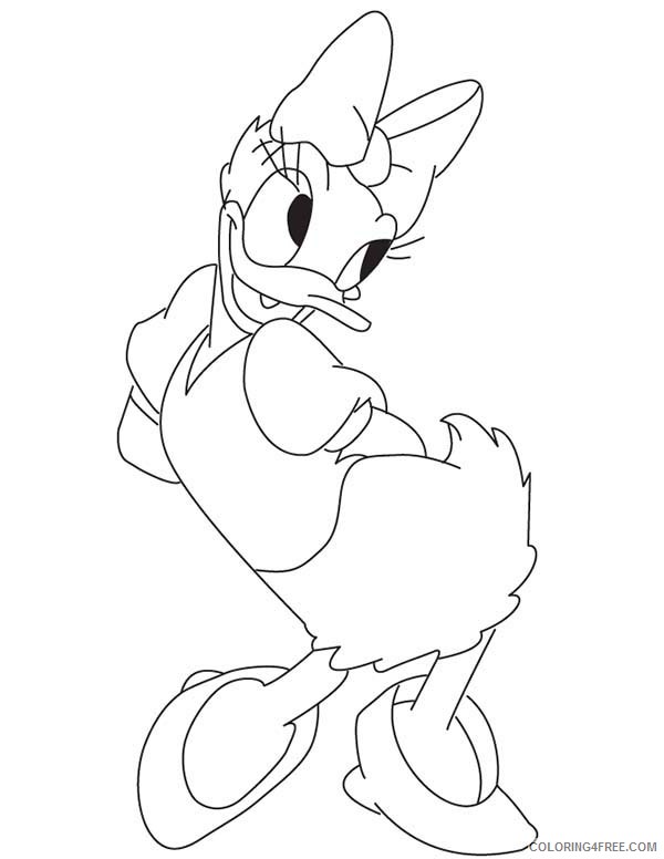 Daisy Duck Coloring Pages Cartoons Daisy Duck is Shy Printable 2020 2008 Coloring4free