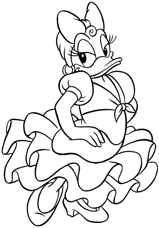 Daisy Duck Coloring Pages Cartoons daisy duck 3 Printable 2020 1998 Coloring4free