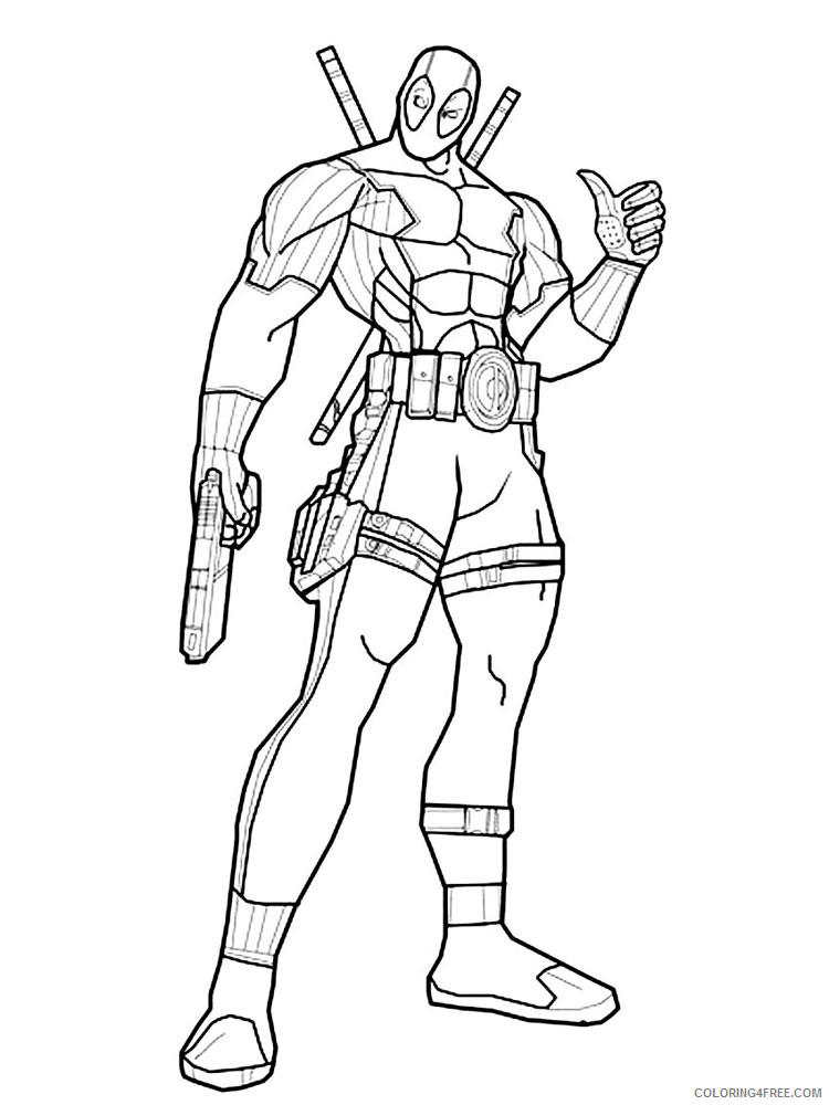 Deadpool Coloring Pages Superheroes Printable 2020 Coloring4free