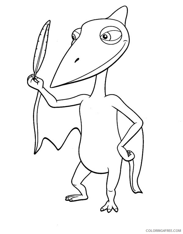 Dinosaur Train Coloring Pages Cartoons Don Amazed by a Feather in Dinosaurus Train Printable 2020 2263 Coloring4free