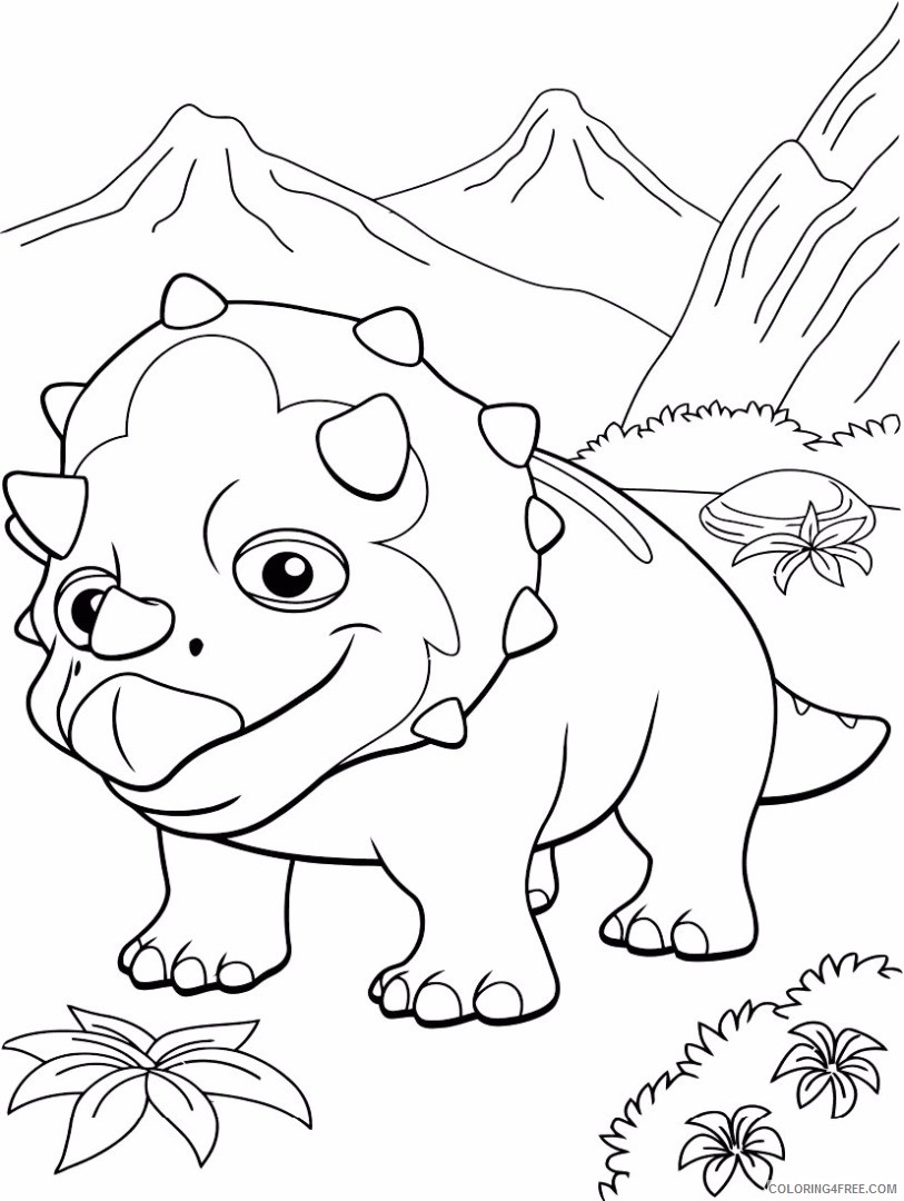 Dinosaur Train Coloring Pages Cartoons Triceratops Dinosaur Train Printable 2020 2281 Coloring4free