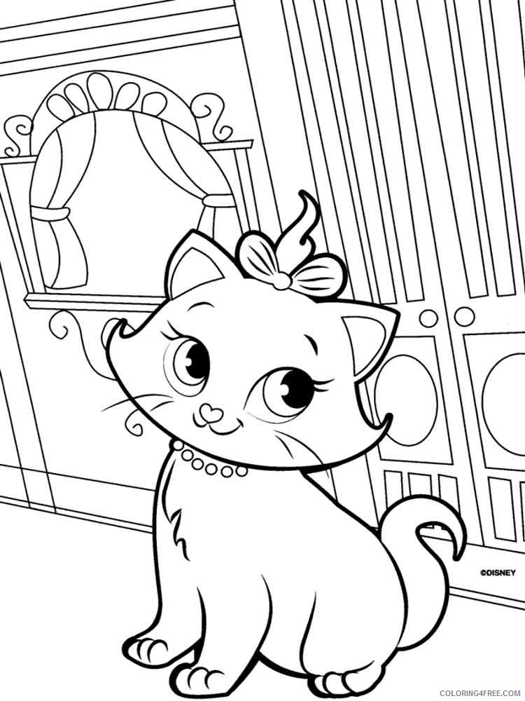 Disney Marie Cat Coloring Pages Cartoons disney marie cat 4 Printable 2020 2295 Coloring4free