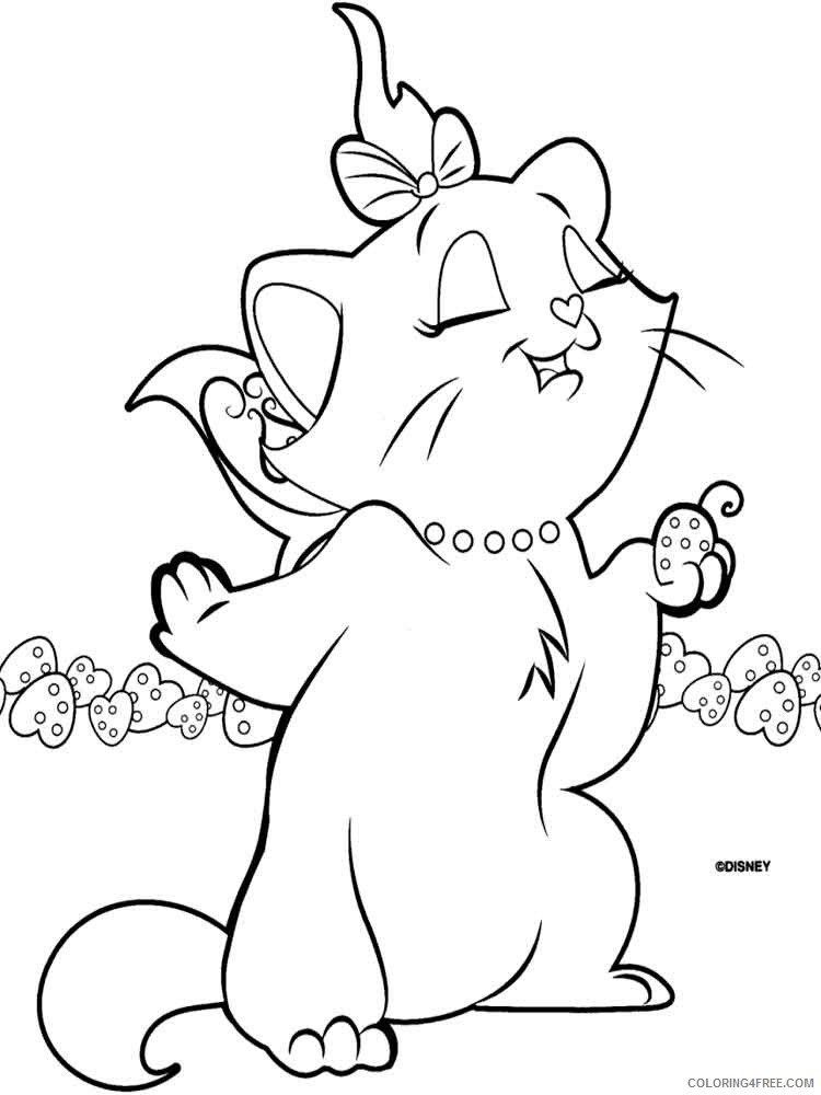 Disney Marie Cat Coloring Pages Cartoons disney marie cat 5 Printable 2020 2296 Coloring4free