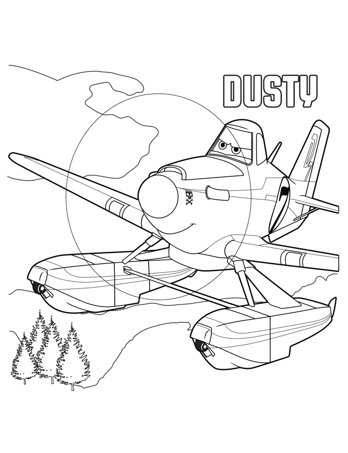 Disney Planes Coloring Pages Cartoons Planes Dusty Printable 2020 2348 Coloring4free