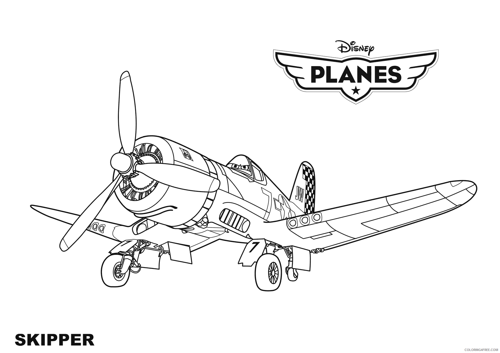 Disney Planes Coloring Pages Cartoons Skipper Planes Printable 2020 2363 Coloring4free