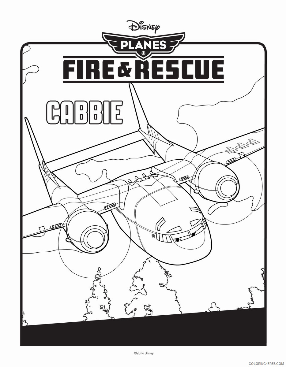 Disney Planes Coloring Pages Cartoons planes fire and rescue colouring cabbie Printable 2020 2353 Coloring4free
