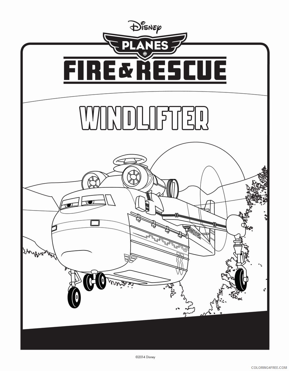Disney Planes Coloring Pages Cartoons Planes Fire And Rescue Colouring Windlifter Printable 2020 2357 Coloring4free Coloring4free Com