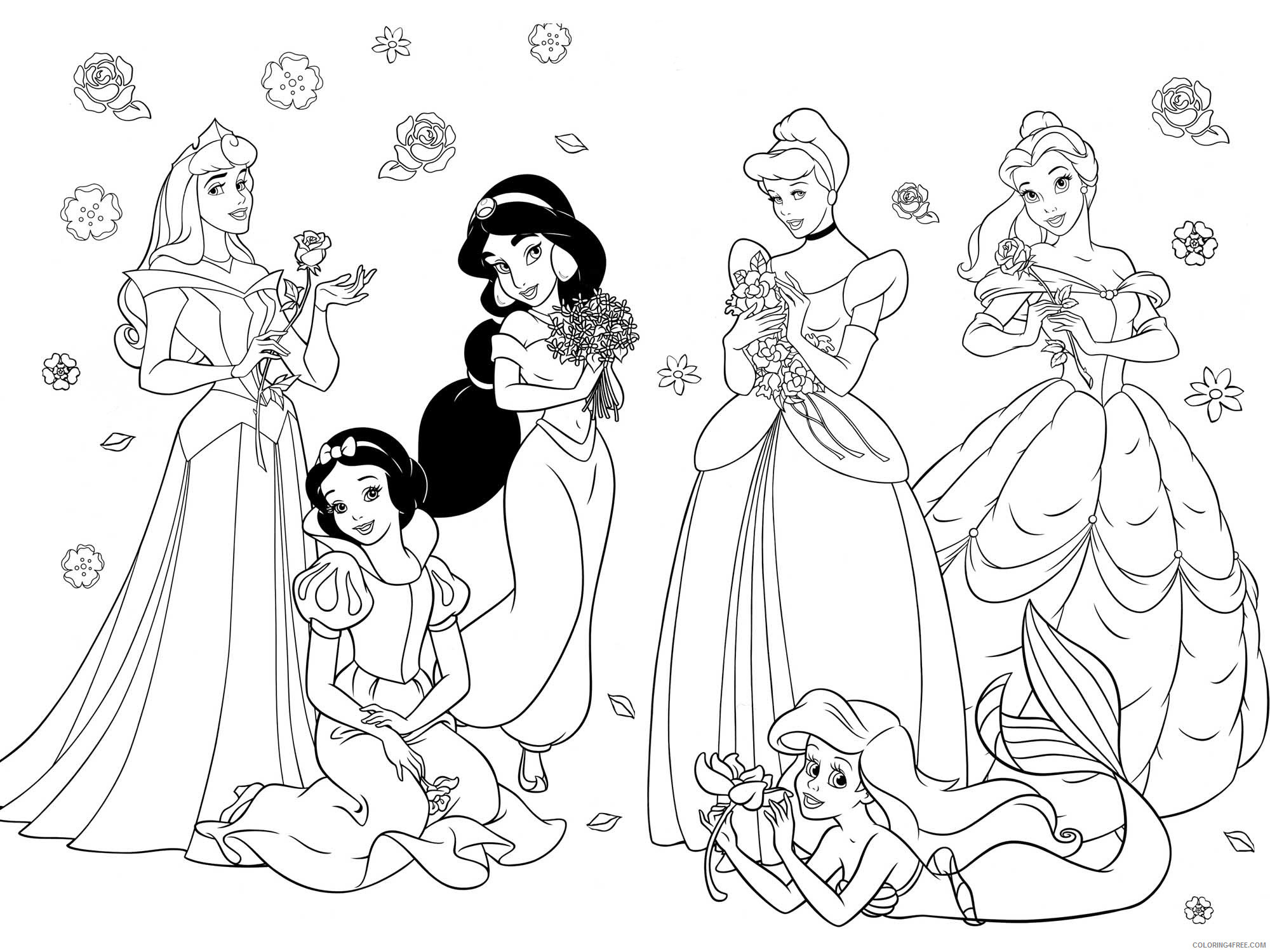 Disney Princess Coloring Pages Cartoons Disney Princess Valentines Printable 2020 2416 Coloring4free