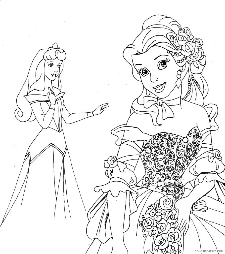 Disney Princess Coloring Pages Cartoons Disney Princesses Printable 2020 2406 Coloring4free