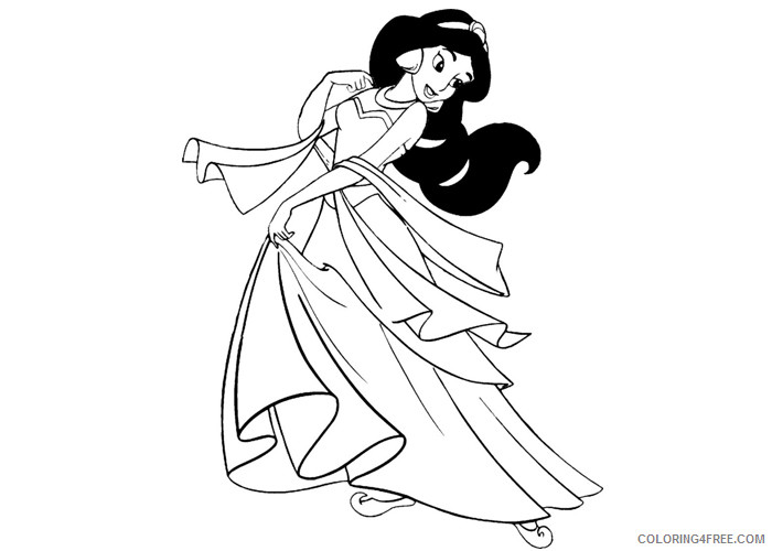 Disney Princess Coloring Pages Cartoons Disney princess Jasmine Printable 2020 2407 Coloring4free
